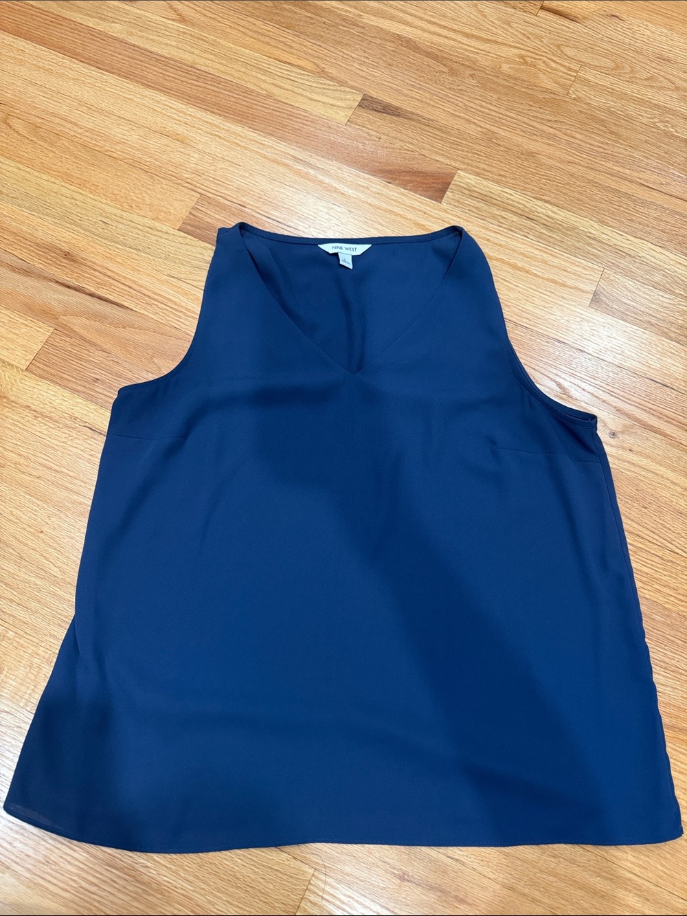 Sleeveless V-Neck Navy Shell